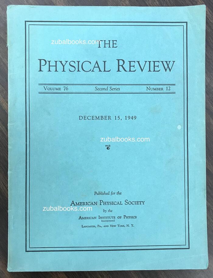 The Physical Review, Second Series, Volume 76, Number 12, December 15, 1949: Are Mesons Elementary Particles?
