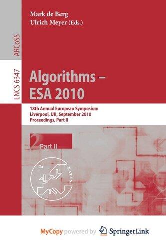 Algorithms -- ESA 2010, Part II: 18th Annual European Symposium, Liverpool, UK, September 6-8, 2010, Proceedings