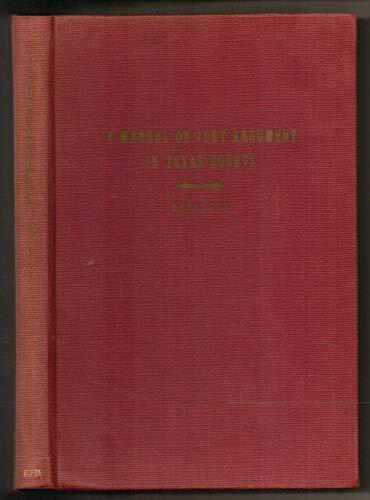 A manual on jury argument in Texas courts