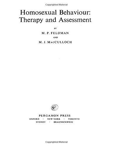 Homosexual behaviour: therapy and assessment,