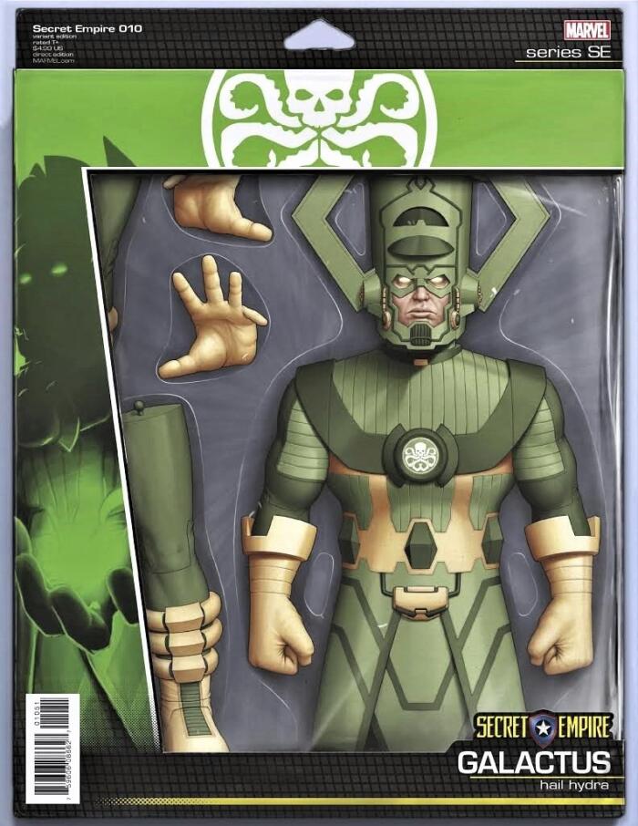 Secret Empire #10 Comic Book with Hail Hydra Galactus Action Figure Art on Cover by John Tyler Christopher