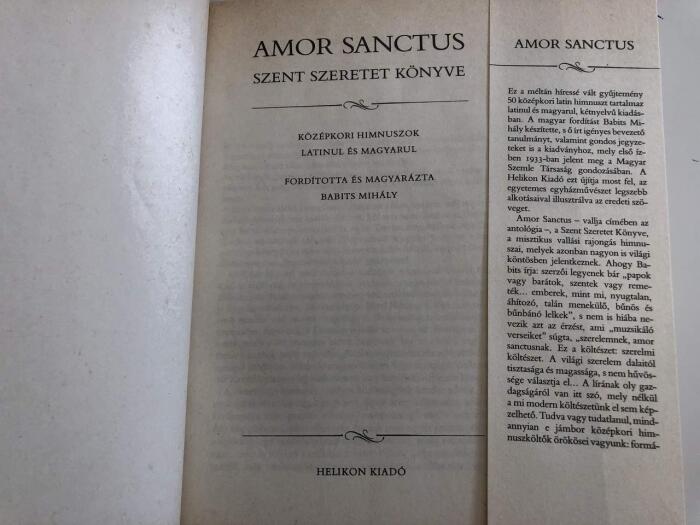 Amor Sanctus: Medieval Hymns in Latin and Hungarian