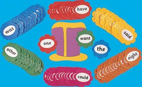 Jolly Phonics Tricky Word Wall Flowers: In Precursive Letters
