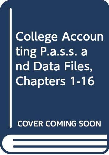 P.A.S.S. and Data Files CD-ROM, Chapters 1-16 for Heintz/Parry's College Accounting, 18th