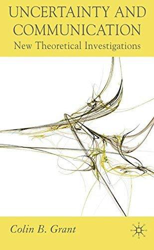 Uncertainty and Communication: New Theoretical Investigations