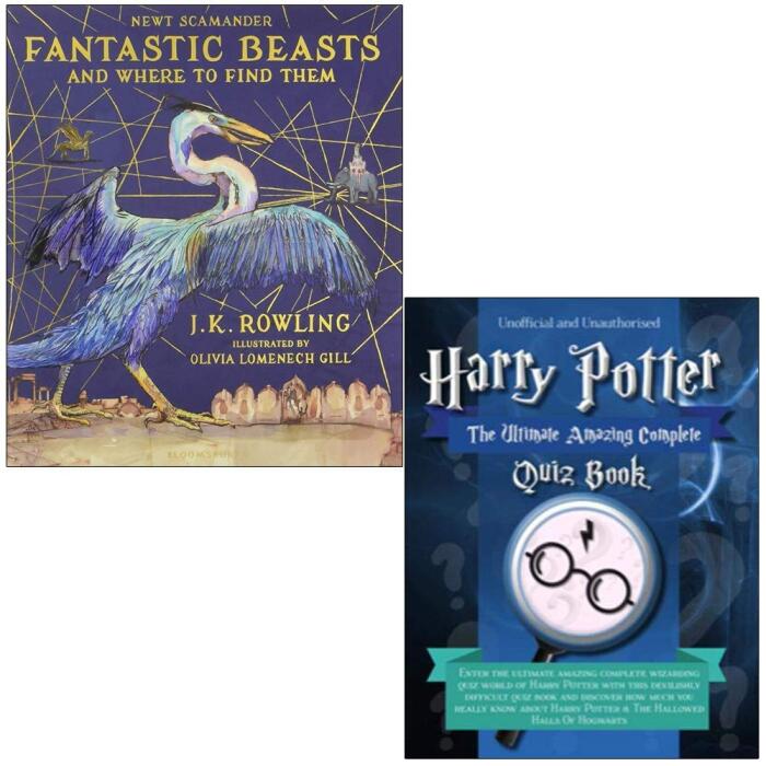 Fantastic Beasts and Where to Find Them: Illustrated Edition & Unofficial Harry Potter - The Ultimate Amazing Complete Quiz Book 2 Books Collection Set