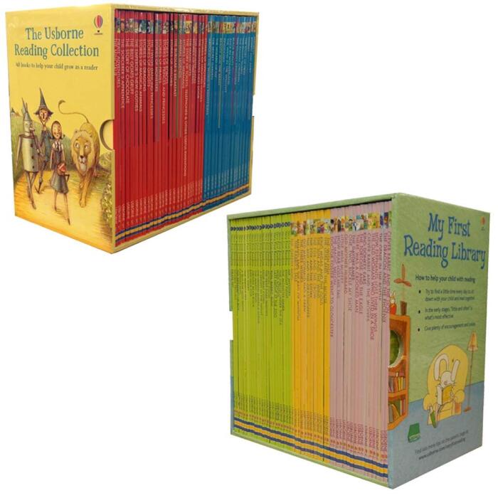 Usborne Reading Collection 90 Books Box Set (My First Reading Library 50 Books (Yellow Box), Young Reading Series Collection 40 Books