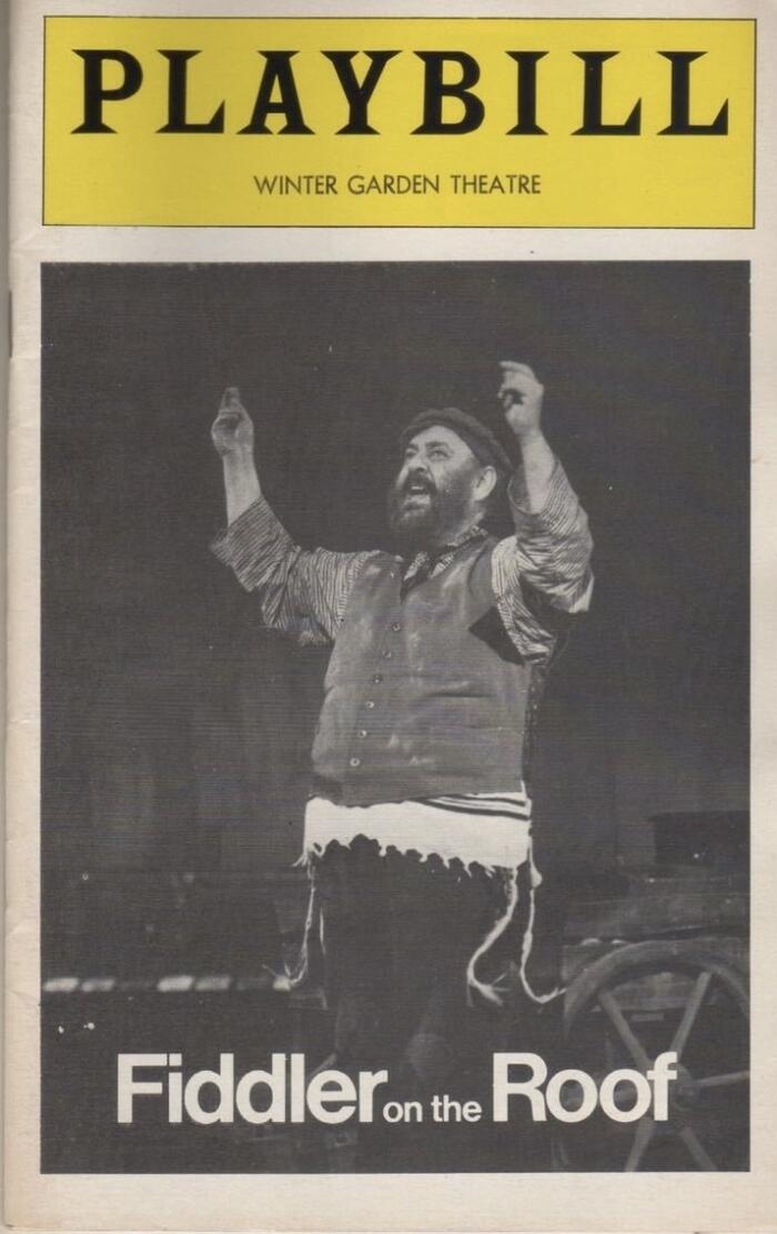 Fiddler on the Roof . Playbill 1977