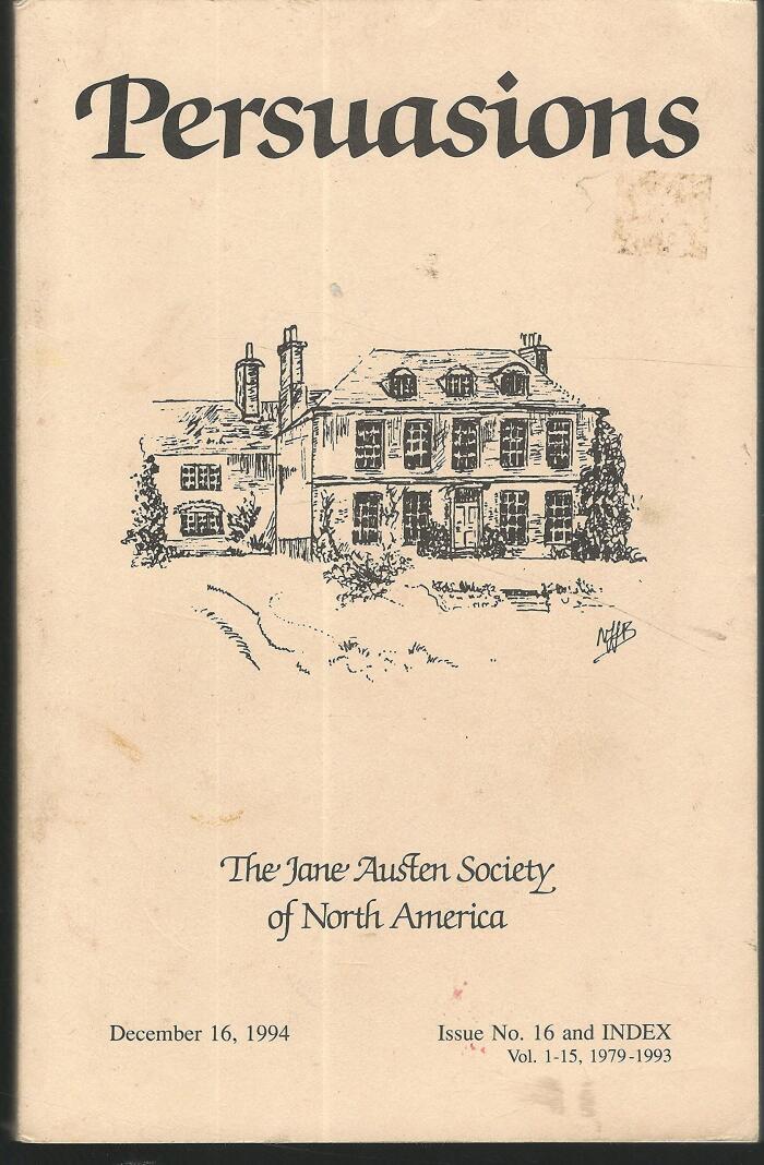 Persuasions (Journal of the Jane Austen Society of North America), December 15, 1994 (Issue 16 and INDEX to Volumes 1-15)