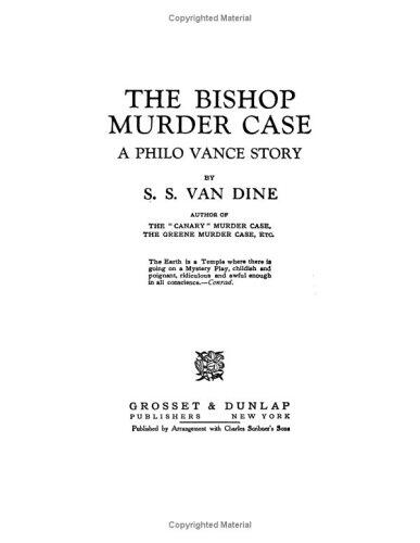 The Bishop Murder Case: A Philo Vance Story