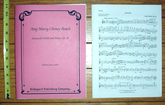 AMY MARCY CHENEY BEACH: SONATA FOR VIOLIN AND PIANO, OP. 34.