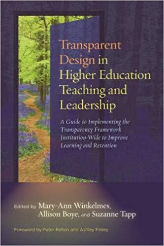 Transparent Design in Higher Education Teaching and Leadership: A Guide to Implementing the Transparency Framework Institution-Wide to Improve Learning and Retention