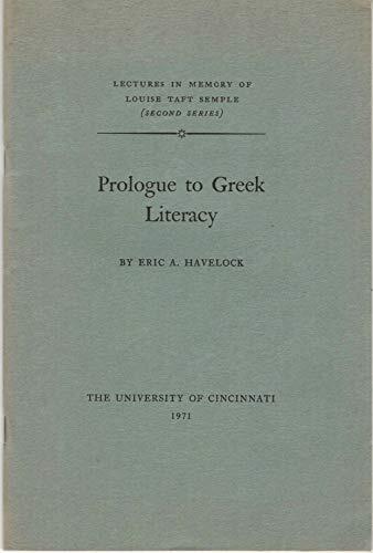 Prologue to Greek Literacy