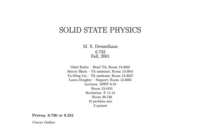 Solid State Physics