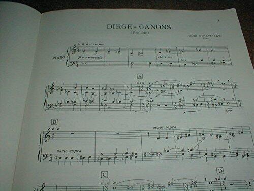 Igor Stravinsky. In Memoriam Dylan Thomas. Dirge Canons And Song For Tenor Voice, String Quartet and Four Trombones. 1954. Paper.
