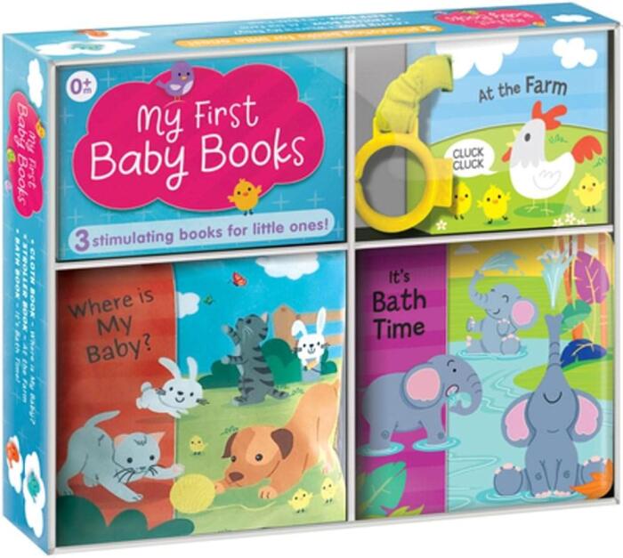 My First Baby Books: Three Adorable Books in One Box (Bath Book, Cloth Book, Buggy Book)