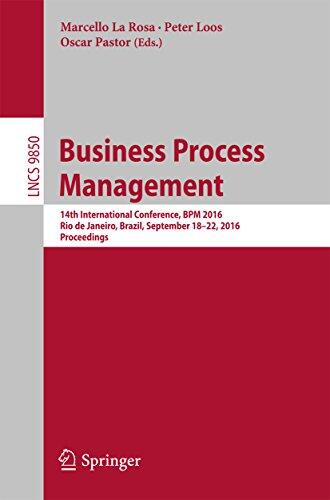 Business Process Management: 14th International Conference, BPM 2016, Rio de Janeiro, Brazil, September 18-22, 2016. Proceedings