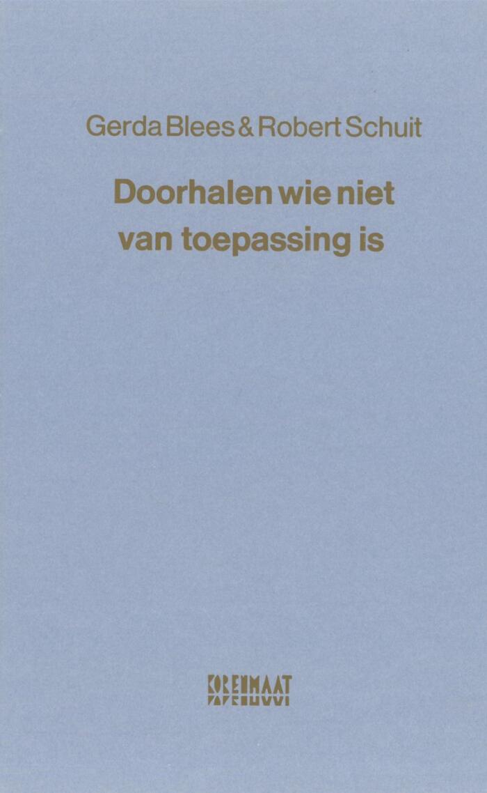 Doorhalen Wie Niet van Toepassing Is