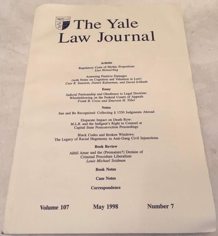The Yale Law Journal (Volume 107, Number 7, May 1998)