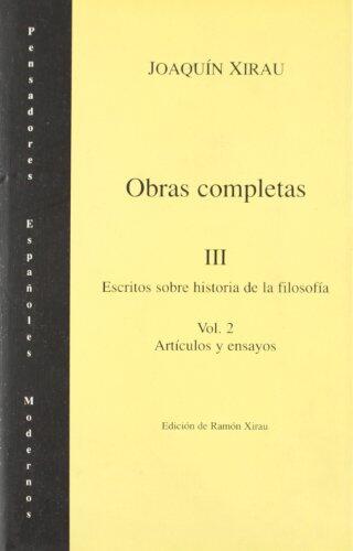 OBRAS COMPLETAS 3 VOL 2: ESCRITOS SOBRE HISTORIA DE LA FILOSOFIA