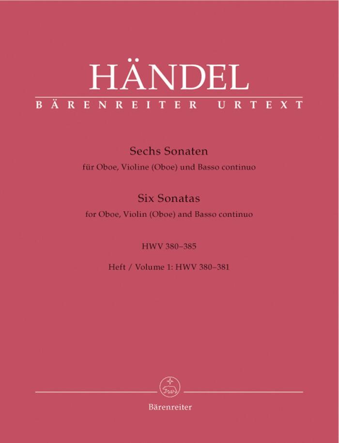 HAENDEL - Sonatas (6) Vol.1º: Sib Mayor y Re menor para Oboe (Violin) y Piano (Urtext)