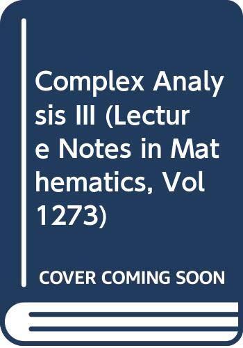 Complex Analysis III