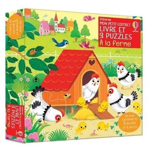 Mon petit coffret Livre et 3 puzzles: À la ferme