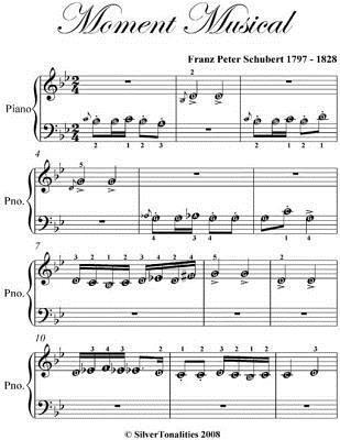Moment Musical Beginner Piano Sheet Music