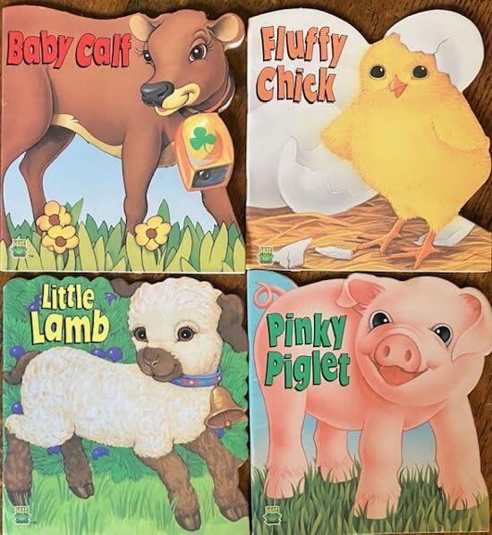 Leap Frog Barnyard Stories 4 Book Set - Little Lamb, Fluffy Chick, Pinky Piglet & Baby Calf