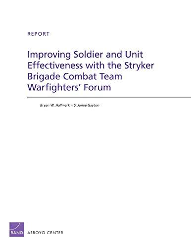 Improving Soldier and Unit Effectiveness With the Stryker Brigade Combat Team Warfighters' Forum