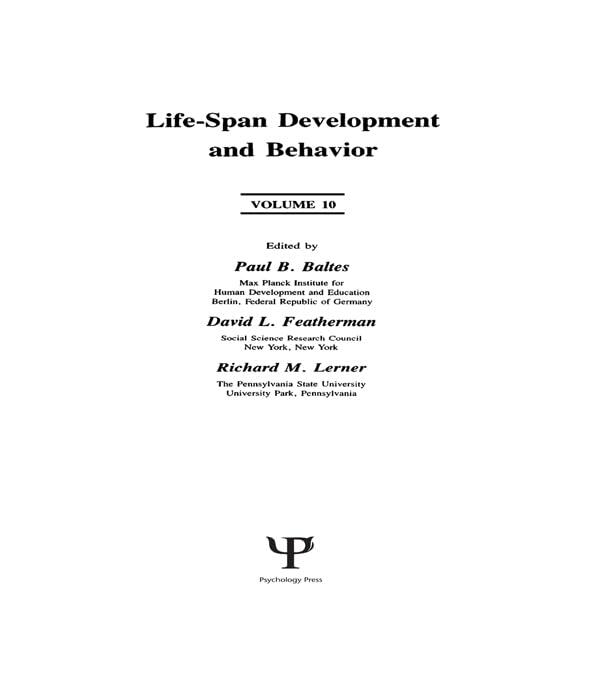 Life-Span Development and Behavior: Volume 10