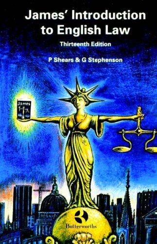 James' Introduction to English Law by Peter Shears