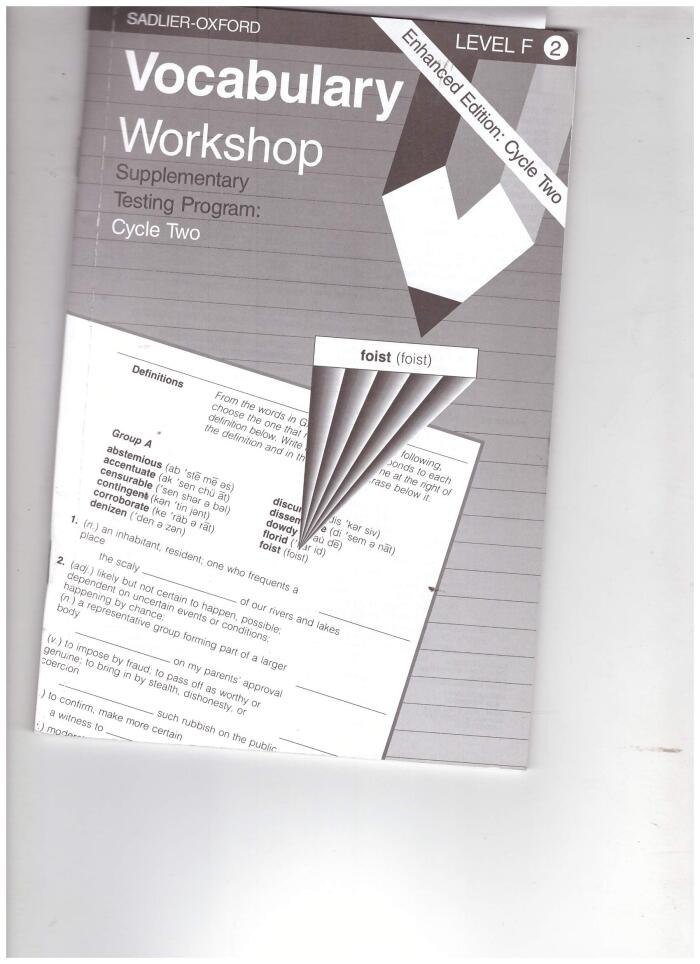 Vocabulary Workshop: Level F, Supplementary Testing Program: Cycle 2, Enhanced Edition