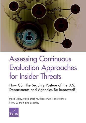 Assessing Continuous Evaluation Approaches for Insider Threats: Improving Security Posture of U.S. Departments and Agencies
