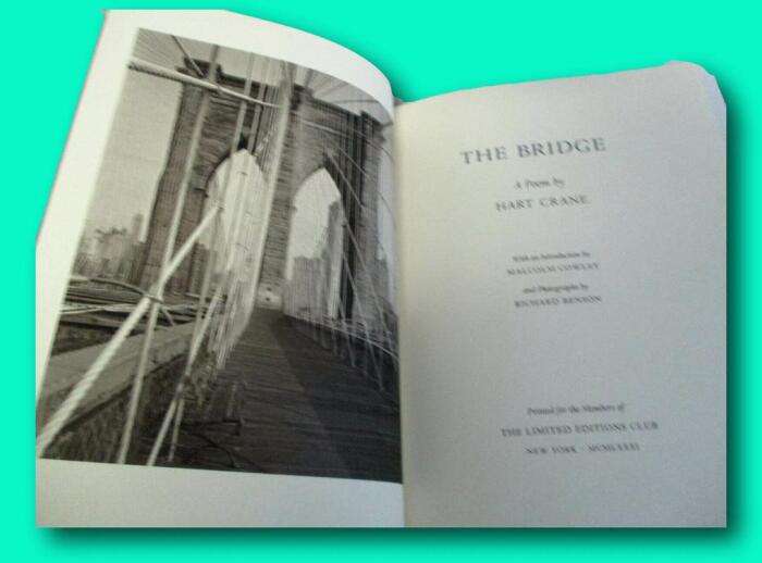 Rare Hart Crane THE BRIDGE Limited Editions Club in Slipcase, 1981 w/ Benson Photos [Hardcover] Hart Crane
