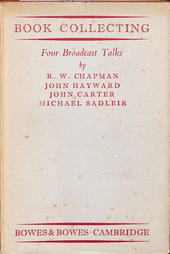 Book Collecting: Four Broadcast Talks