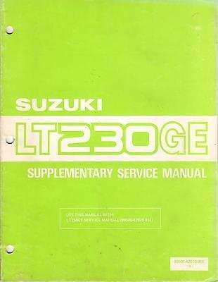 1986 SUZUKI ATV LT230GE SERVICE MANUAL SUPPLEMENT P/N 99501-42010-01E