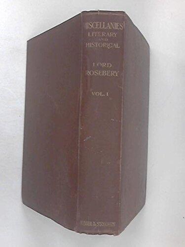 Miscellanies, Literary & Historical Vol. 1.
