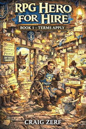 RPG Hero for hire BOOK 1 Hero for Hire: Terms Apply: A Gritty, Darkly Humorous LitRPG Adventure of Road Battles, Monsters, and Corrupt Systems