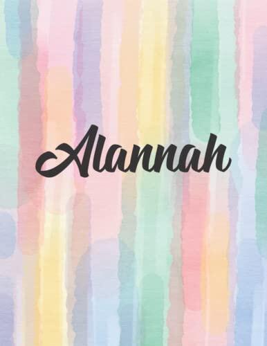 Alannah: Personal Name Dot Gird | The Notebook For Writing Journal or Diary Women & Girls Gift for Birthday, For Student | 160 Pages Size 8.5x11inch - V.985