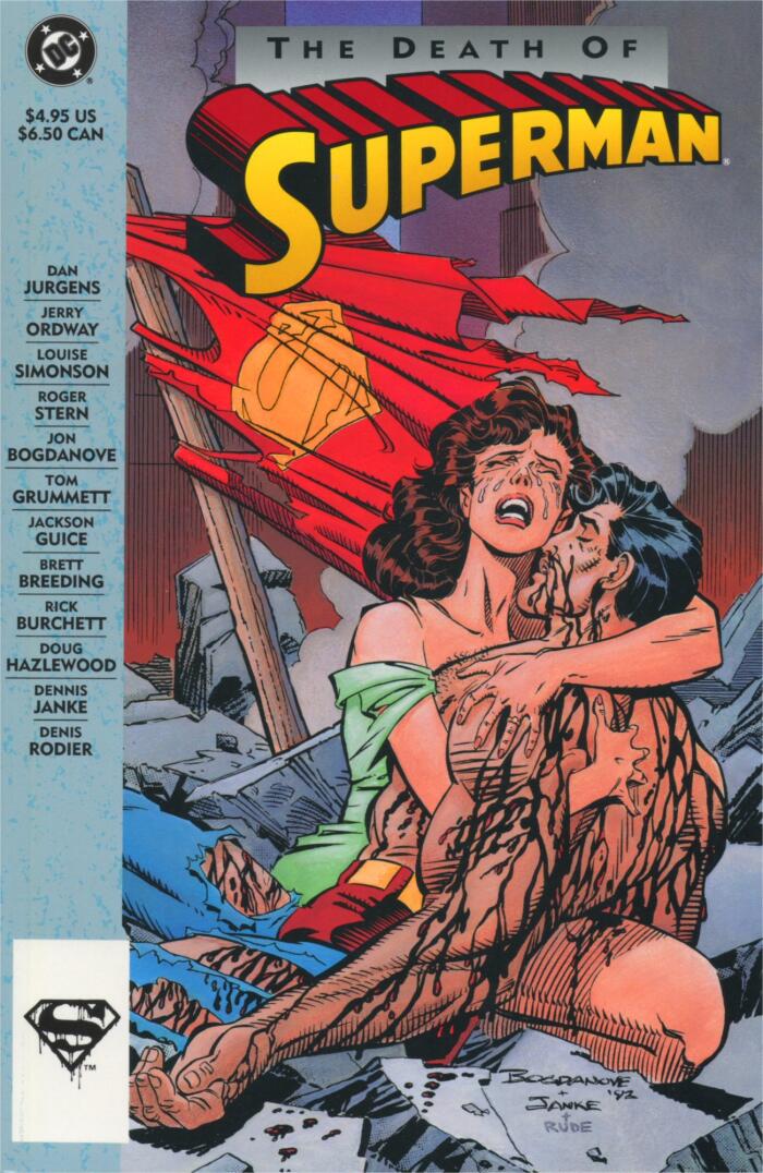 The Death of Superman Trade Paperback First Printing with Yellow and Red Logo on Cover