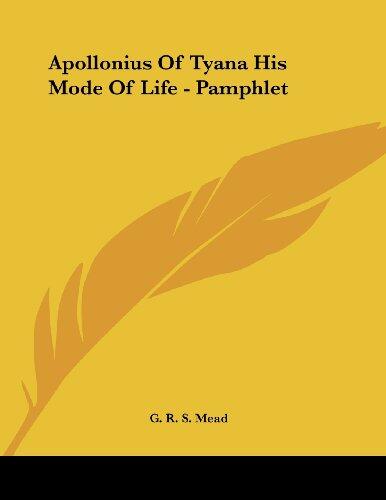 Apollonius of Tyana: His Mode of Life (Pamphlet)