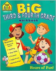 School Zone - Big Third & Fourth Grade Workbook - 320 Pages, Ages 8-10, Multiplication & Division, Word Problems, Geography, Language Arts, Cursive Writing, and More