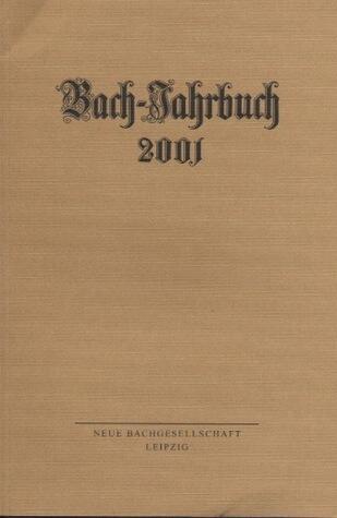 Bach-Jahrbuch 2001
