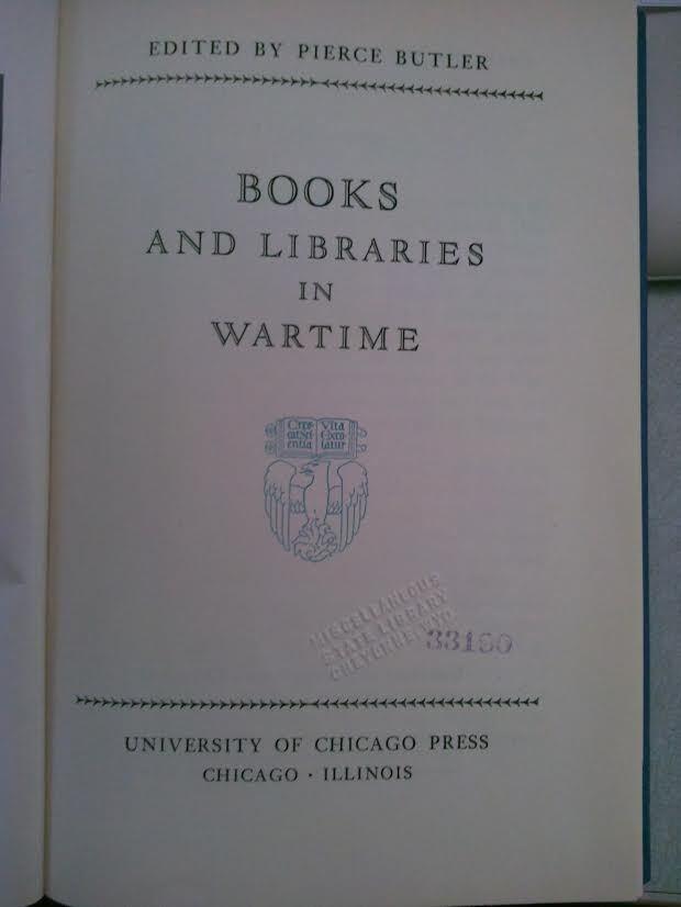 Books and Libraries in Wartime