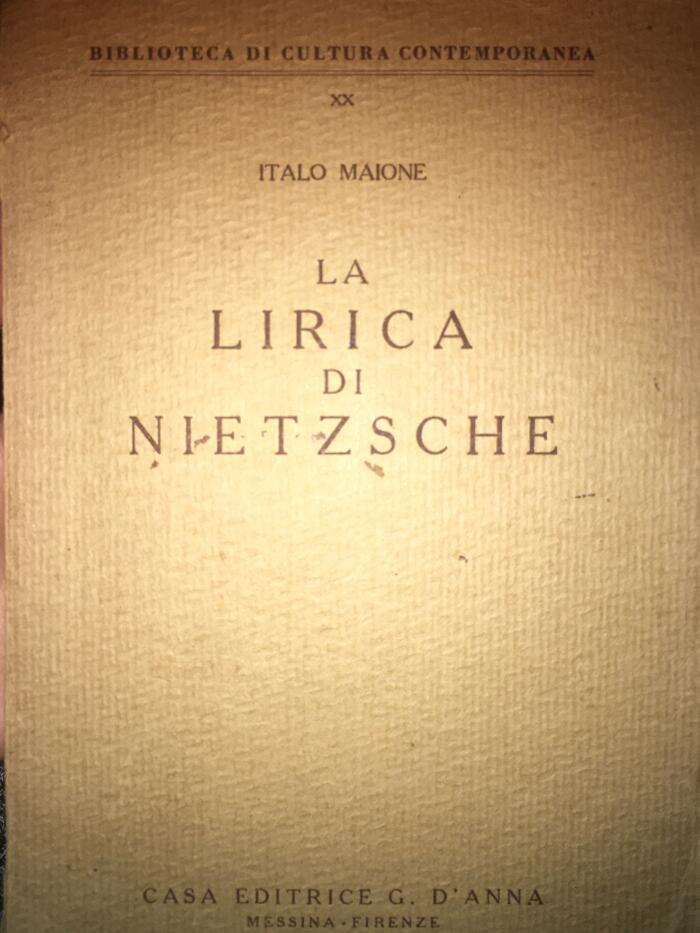 La lirica di Nietzsche
