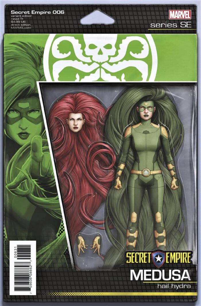 Secret Empire #6 Comic Book with Hail Hydra Medusa Action Figure Art on Cover by John Tyler Christopher