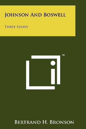 Johnson and Boswell: Three Essays