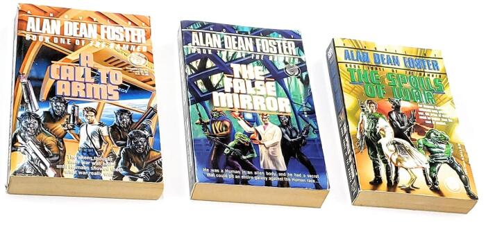 The Damned Trilogy Set of Three Science Fiction Mass Market Books - A Call to Arms, The False Mirror, and The Spoils of War