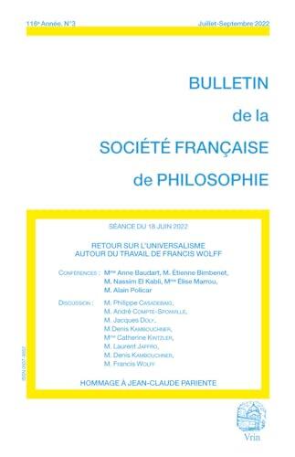 Retour sur l'universalisme: Autour du travail de Francis Wolff